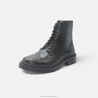 Sepatu Brogan kulit sapi asli model baru untuk pria