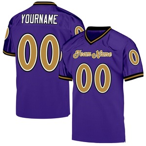 Maillot de football américain personnalisé en mesh, T-shirt de sport, maillot de rugby, uniformes, maillot hip-hop pour fête, col en V, respirant, en polyester - Product Image 3