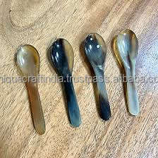 Cuchara de cuerno natural, utensilio ecológico hecho a mano, decoración clásica para el hogar, artesanía única de la India con cuerno de búfalo de agua natural - Product Image 6