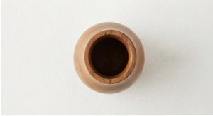 Vase de table en bois d'acacia fait main, design minimaliste rond, pour présentation florale - Product Image 2