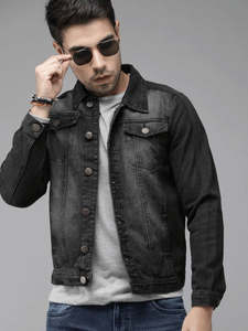 Veste en jean pour homme personnalisable, coupe décontractée, boutonnée, manches longues - Product Image 2