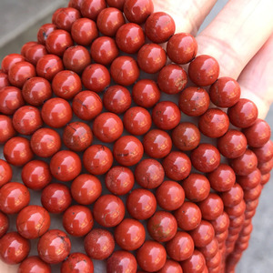 Vente en gros de perles rondes en jaspe rouge naturel de 8 mm, perles de pierres précieuses polies pour la fabrication de bijoux et de bracelets - Product Image 3