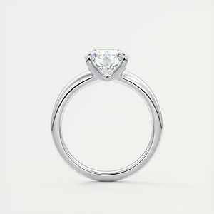 Ensemble de bagues de fiançailles Solitaire avec diamant rond de 3,50 carats cultivé en laboratoire en or blanc 14 carats - Product Image 4