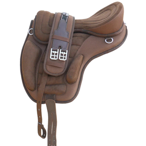 Silla de montar sin arcos marrón, acolchada, sintética, para equitación, cómoda, para entrenamiento de resistencia y senderismo, ligera y ajustable - Product Image 2