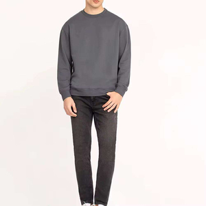 Men's Yellow Crewneck Sweatshirt Regular Sleeve Knitted <b>Pullover</b> Solid Color Winter Wear 100% Cotton Breathable 300g Anti-shrink - Product Image 5