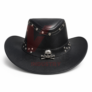 Chapeaux de cowboy en cuir occidental personnalisés, en cuir de vache véritable de qualité supérieure, pour le rodéo, marque privée, vente en gros pour les acheteurs mondiaux - Product Image 4