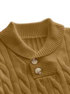 เสื้อสเวตเตอร์คอวีถักลายเคเบิ้ลสำหรับผู้ชาย สวมใส่สบาย แขนยาว เหมาะสำหรับฤดูใบไม้ร่วงและฤดูหนาว เสื้อไหมพรมอุ่นๆ ขายส่งจากโรงงาน รับผลิตแบบ OEM - Product Image 4