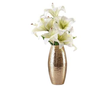 แจกันดอกไม้อลูมิเนียมค้อนดีไซน์ทันสมัยสำหรับตกแต่งโต๊ะแต่งงานห้องนั่งเล่นในร่มใช้ในบ้าน - Product Image 3