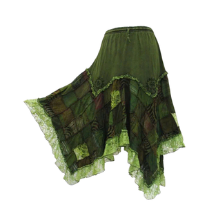 Oversized patchwork <b>denim</b> <b>skirt</b> loose fit streetwear Vietnam garment supplier MOQ 50 pcs - Product Image 6