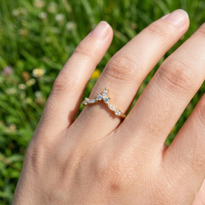 Bague de fiançailles classique unisexe en or rose 14 carats avec diamant de laboratoire taille marquise et rond, diamant blanc pureté VS1 - Product Image 6