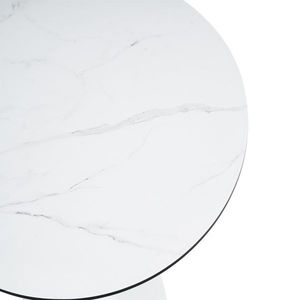 Tavolo da Pranzo TULIP Diametro 106cm Tavolo da Pranzo Allungabile Ovale con Piano in Marmo Bianco, Stabile e Durevole, 1 Pezzo per Scatola - Product Image 3
