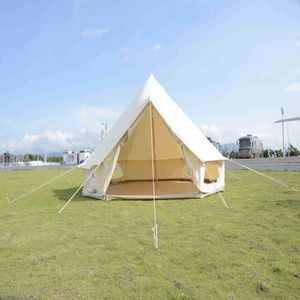 Tenda da famiglia in tela di cotone 4M/5M spaziosa resistente e Versatile per campeggio all'aperto a caccia di Glamping 4 stagioni - Product Image 1