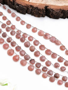 Piedra de sol natural facetada redonda, 8 pulgadas, piedra preciosa natural para la elaboración de joyería fina. - Product Image 2