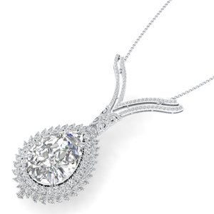 REYES Collares con Colgante de Moissanita de Corte Pera de 13.6 Quilates, Chapados en Rodio, Personalizados, Oro Blanco de 14K, Joyería de Regalo de Boda para Mujer - Product Image 3