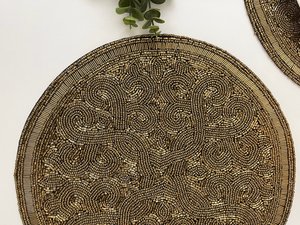 Stylish Decorative <b>Beaded</b> Embroidery <b>Placemats</b> Handmade Luxury Table Accessories for Dining Room Kitchen and Event Decoration - Product Image 5