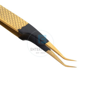 Pinces à extensions de cils de haute qualité en gros, pinces à extensions de cils plaquées or les plus vendues - Product Image 5