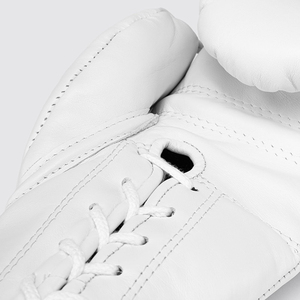 Guantes de Boxeo Profesionales Blancos RTS Personalizables, de Cuero Vacuno, Espuma de Alta Densidad, Ligeros, con Cierre Ajustable de Velcro en la Muñeca - Product Image 2