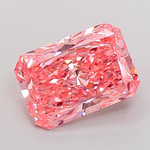Fancy <b>Pink</b> Radiant Cut Lab grown Diamond Loose Stone Rectangle Shape - Product Image 2