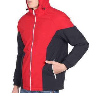 Blouson Bomber d'Hiver pour Homme, Teint, à Blocs de Couleurs, à Capuche, Coupe-Vent, Coupe Droite, Extérieur en Polyester, Fermeture Éclair, Style Décontracté - Product Image 4