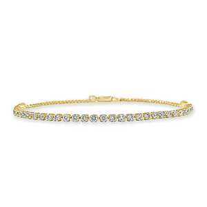 Floating Lab Grown Diamond Tennis Chain <b>Bracelet</b> 7 Inch Length Minimalist Dainty Everyday Wear <b>Stacking</b> Jewelry 14K 18K Gold - Product Image 4