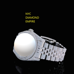 NYC DIAMOND EMPIRE High Quality Luxury Vintage Men's Stainless Steel Automatic Mechanical <b>Watch</b> Moissanite Diamond Square <b>Case</b> - Product Image 3