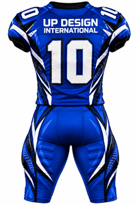 Custom American Football Uniform Set Mens <b>Padded</b> Jersey <b>Pants</b> Sublimation Sportswear Team Football Uniform Custom Blue Design - Product Image 2