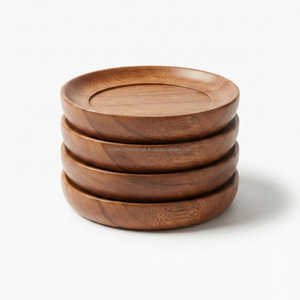 Eco Friendly Handcrafted Solid Wood Round Modern <b>Coaster</b> <b>Drink</b> Cup Mat Table Protector Beverage <b>Coaster</b> Wholesale - Product Image 1