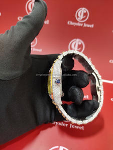 Montre-bracelet en diamant VVS Moissanite de haute qualité de style hip-hop glacé vendant une montre à mouvement automatique en acier inoxydable - Product Image 4