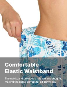 Comfortable Elastic Waistband <b>Board</b> Shorts with Floral Print for Women Casual Wear - Product Image 5