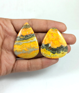 Wholesale Radha Arts Bumble <b>Bee</b> Jasper Natural Gemstone CabochonsSmooth Polished Multiple Shapes 25-45mm Size for Jewelry - Product Image 5