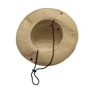 Oem Custom Patch Logo UV Protection Fit <b>Bucket</b> <b>Hat</b> <b>With</b> <b>String</b> Fashion Mens Fisherman Wide Brim Rope Cap - Product Image 5
