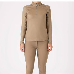 Chemise d'équitation pour femmes Econex Sports OEM, respirante, en tricot solide, manches longues, sous-vêtements de base pour l'équitation, spandex, séchage rapide - Product Image 1