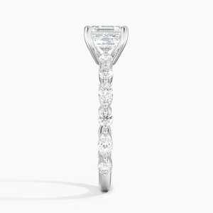 แหวน SOJ รุ่น 012 ทรง Asscher Cut เงินแท้ 925 ประดับพลอย Aquamarine แบบสามส่วน ฝังเพชร 2 กะรัต สี D ความสะอาด VVS1 พร้อมเพชร Moissanite รับรองโดย GRA - Product Image 3