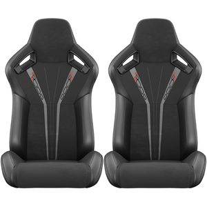 2 Sedili da Corsa Universali con Cuciture Rosse, Reclinabili, in Pelle PVC Effetto Carbonio, con Regolatore Schienale Non Incluso - Product Image 5