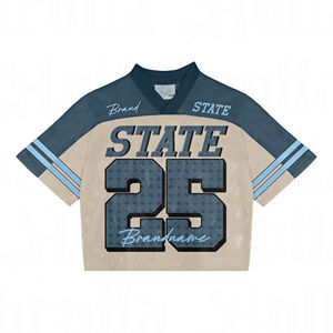 Camisetas de malla exclusivas de gran tamaño con logo frontal, estilo Blokecore, Hip Hop, RAP, fútbol, retro, manga regular, cuello en V, para hombre - Product Image 3