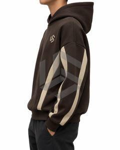 Sudadera con Capucha para Hombre, Color Marrón Sólido, Corte Holgado, Manga Regular, Estilo Casual, Impresión por Transferencia de Calor, Felpa Francesa, Otoño, con Bolsillo - Product Image 4