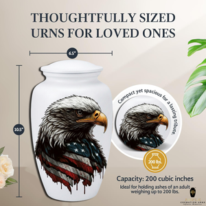 American Eagle Cremation <b>Urn</b> for Adult Ashes Patriotic USA Flag Memorial <b>Urn</b> <b>Large</b> Keepsake - Product Image 4
