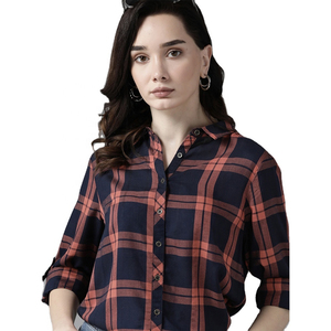 Camisa de Franela para Mujer, Diseño Casual y Profesional, Servicio OEM, Cierre de Botones, 100% Algodón, Personalizable, Gran Venta - Product Image 2