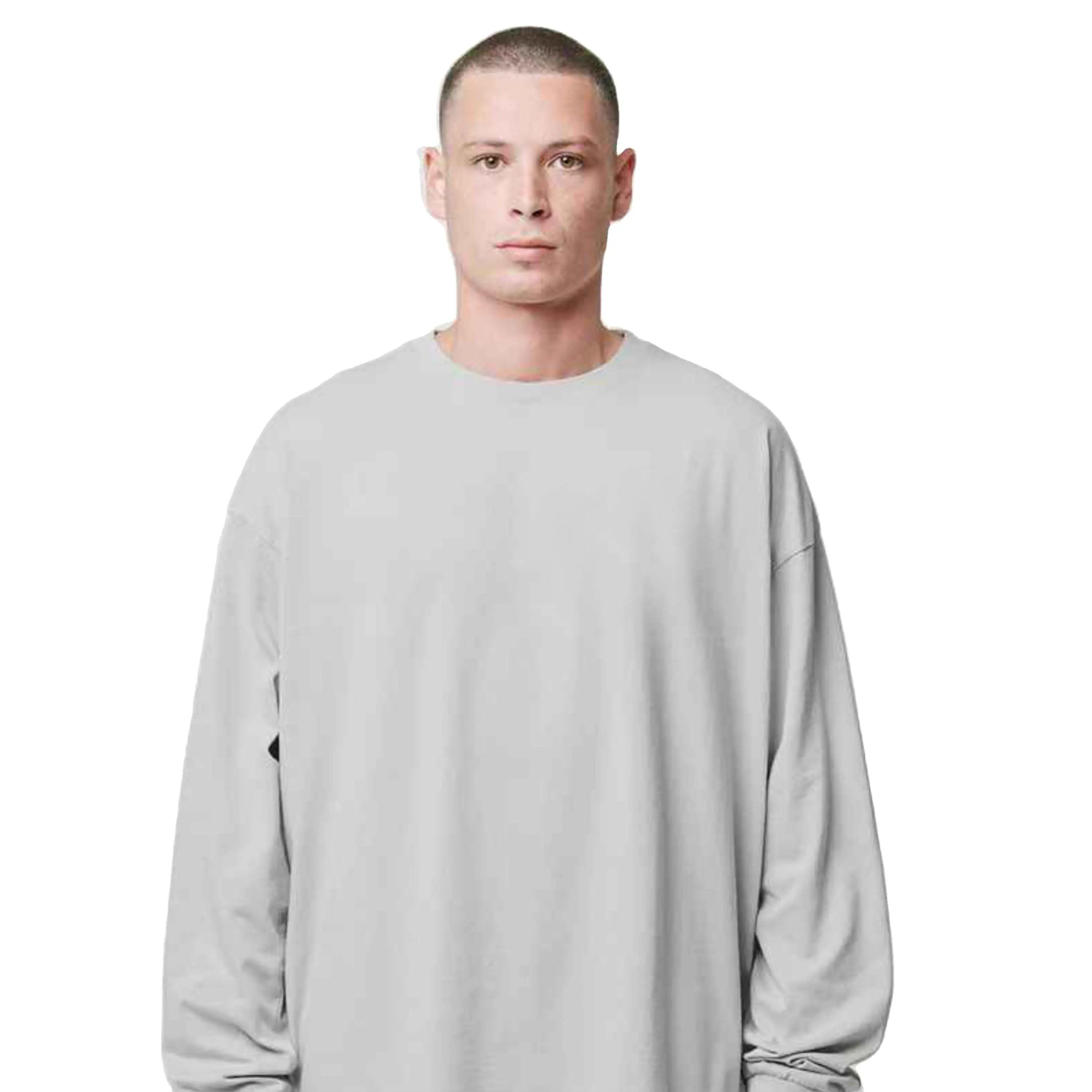 2024 OEM hombres waffle ropa sólido waffle tejido manga larga Camiseta bolsillo pesado camiseta térmica