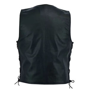 Custom Mens Motorcycle Riding Vest Genuine Leather Sleeveless <b>Biker</b> <b>Waistcoat</b> Vintage Cafe Racer Style - Product Image 6