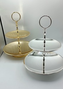 Support de présentation de desserts multi-niveaux moderne fait main, plateau de service pour gâteaux et pâtisseries, pour boulangerie, café, hôtel, restaurant, vente en gros, en métal - Product Image 2