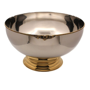 Juego de 2 cuencos metálicos para chocolate y dulces con base plateada, cuencos para frutas y chocolate cremoso para regalos de fiesta. - Product Image 3