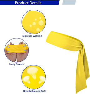 Bandeau croisé uni pour femme, anti-transpiration, élastique, de haute qualité, pour le sport et le fitness - Product Image 5