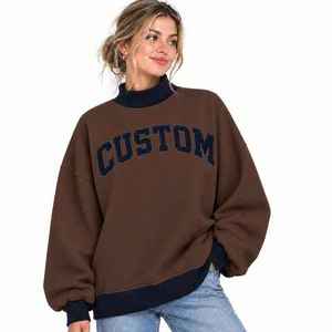 Sudadera de Manga Larga con Cuello Alto, Estilo Holgado y Oversize, Diseño OEM Ligero para Mujer, con Logotipo de Marca Personalizado - Product Image 1