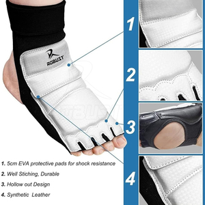 Protège-pieds de Taekwondo en cuir, design uni, rembourrage doux, légers, écologiques, faciles à porter, pour l'entraînement quotidien - Product Image 6