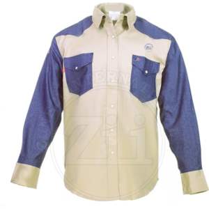 Combinaison de protection contre les vapeurs conforme à la norme NFPA2112 CAT2, avec pack respirateur, manches en coton, coutures soudées, bicolore, protection anti-chaleur - Product Image 1