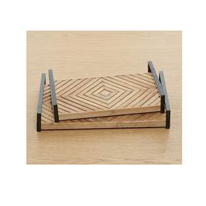 Premium Quality Handmade Mango Wood Tray with Metal Handles for Kitchen Dining <b>Table</b> <b>Coffee</b> <b>Table</b> Decorative <b>Rustic</b> Wooden - Product Image 1