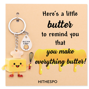 <b>Cute</b> Butter Chef Key Chain Cartoon Rubber Zinc Alloy Pendant Bag Charm Gift <b>Keyring</b> - Product Image 1