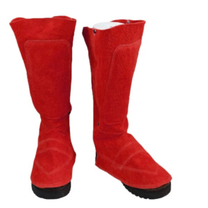 Veste de protection pour les jambes en cuir de vachette pleine fleur de qualité supérieure, résistante, certifiée CE, protection contre le feu, anti-chaleur 1000°C - Product Image 5