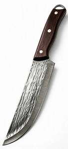 Couteau de chef en acier forgé fait main sur mesure avec manche en bois de rose - Product Image 3